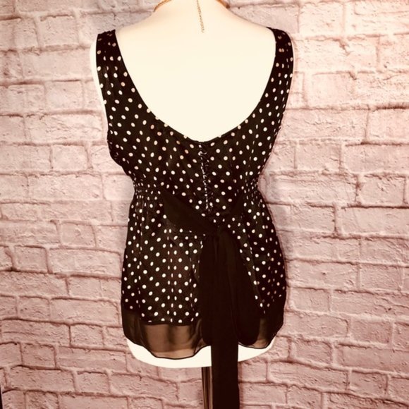 BCBG silk polka dot top with gathered waist 5 for $25 - Picture 7 of 8